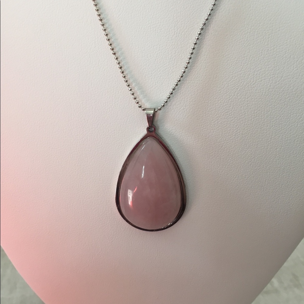 Genuine Rose Quartz Necklace handmade brand new - Picture 2 of 4